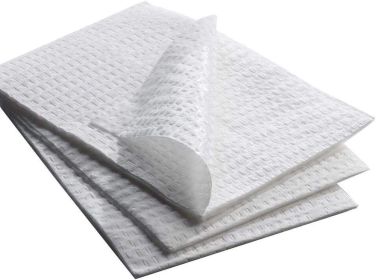 Cleaning Towels 13" x 18". Pack of 500 White Disposable Waffle Towels. Premium 3 ply Tissue Without Polybacking. NonSterile Absorbent Towels. Wat
