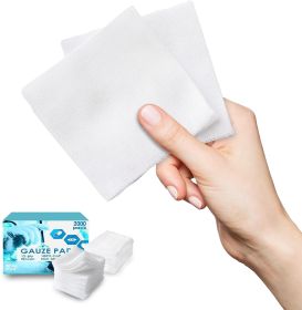 Gauze Sponges 4" x 4". Pack of 2000 Non-Sterile 100% Woven Cotton Pads for Wounds Cleaning. Medical 12-ply Gauze Dressings. Disposable Surgical A