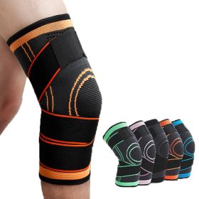 1 Piece Of Sports Men's Compression Knee Brace Elastic Support Pads Knee Pads Fitness Equipment Volleyball Basketball Cycling (Color: Green, size: L)